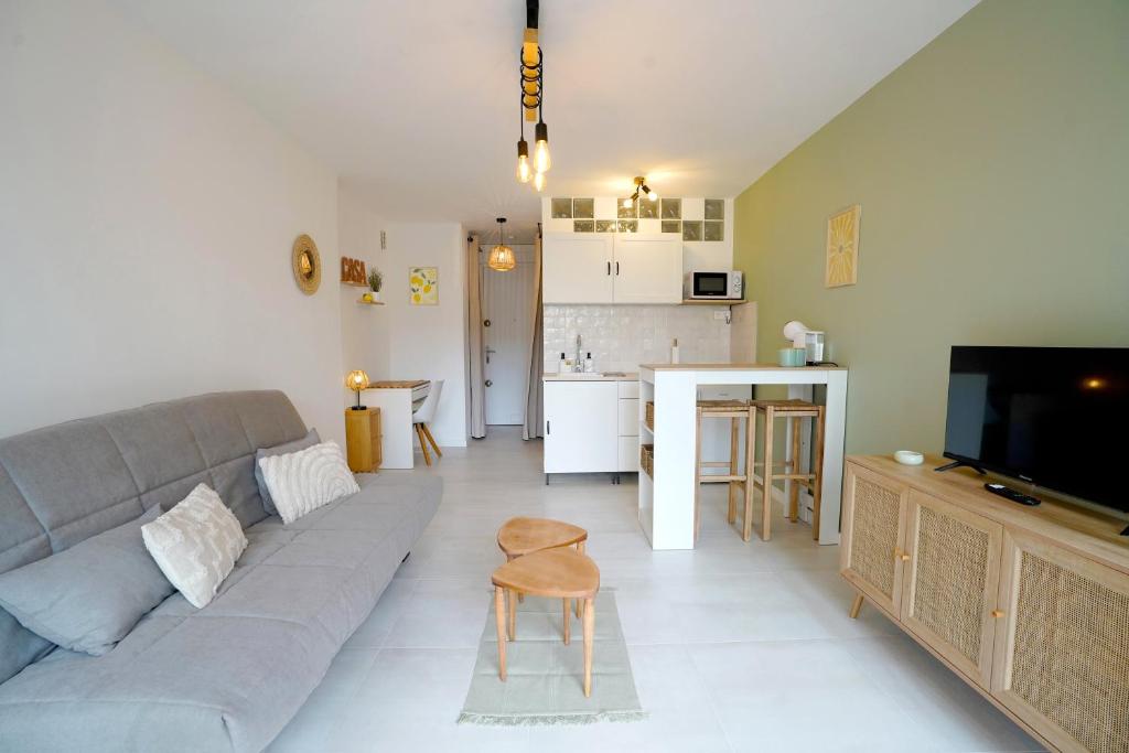 Le Cocon Azur - Studio 2P, Terrasse, AC, Plage - 3