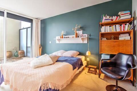 Suite parentale avec sdb dans appartement avec rooftop, Montpellier