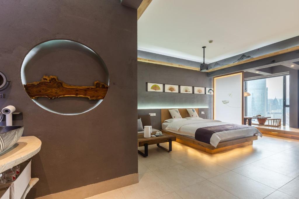 重庆解放碑阳崽民宿高层新中式景观Youngzai Apt in Jiefangbei 5, Čchung-čching