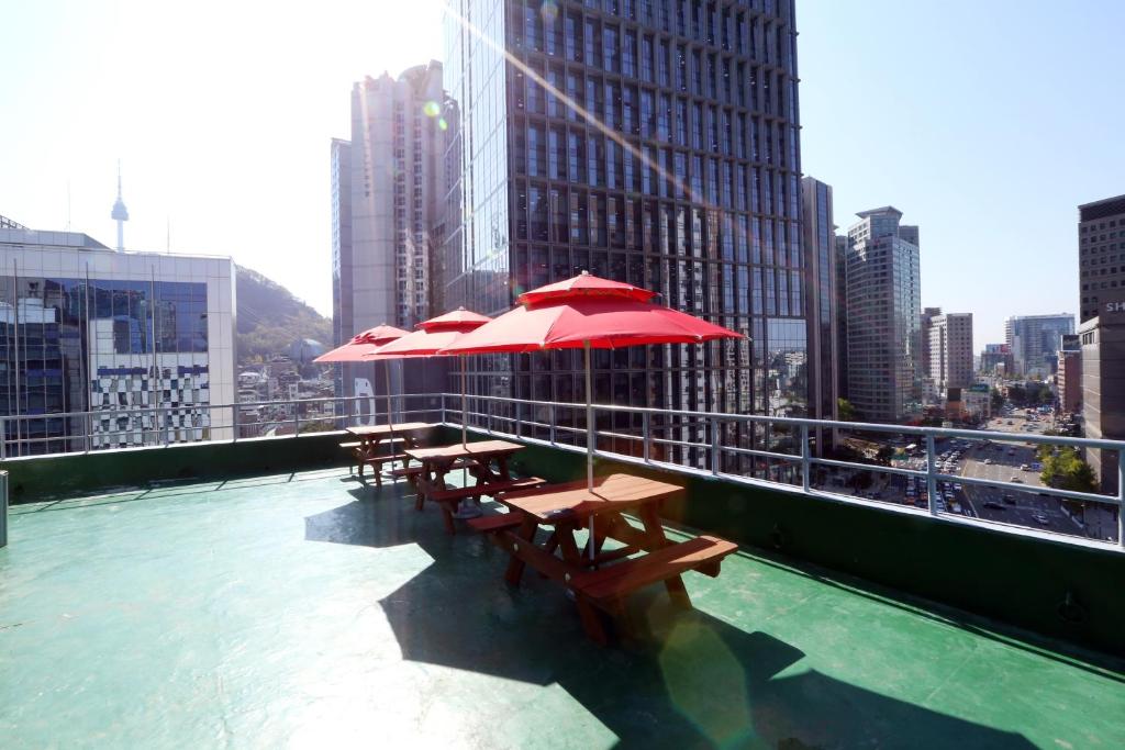 Balcony/terrace, 57 Myeongdong Hostel in Seoul