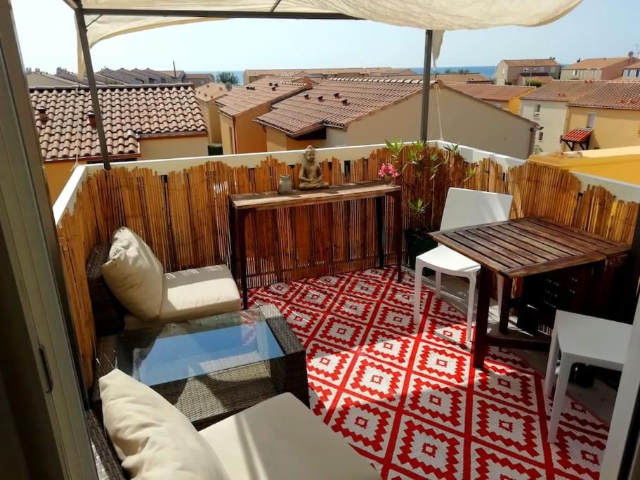 Appart 5p terrasse sud vue mer, accès direct plage, Frontignan