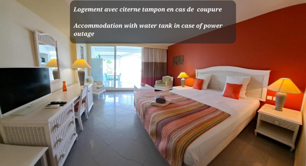 Grand studio vue mer, accès plage, Le Gosier, Le Gosier