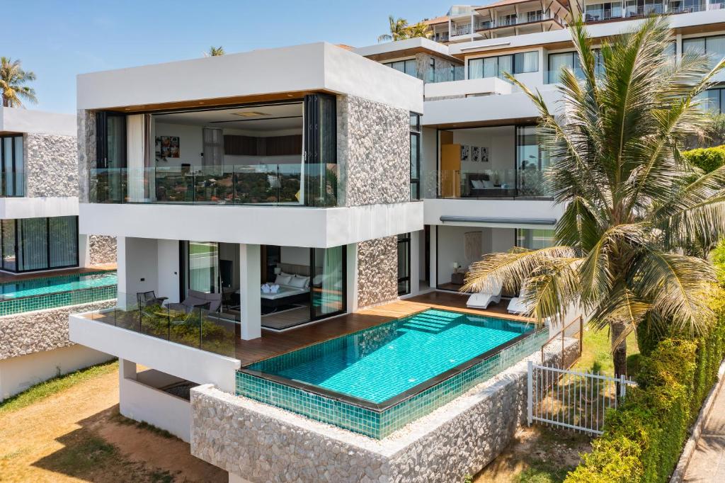 Sparkle 大佛海滩四卧时尚部分海景别墅, Ko Samui