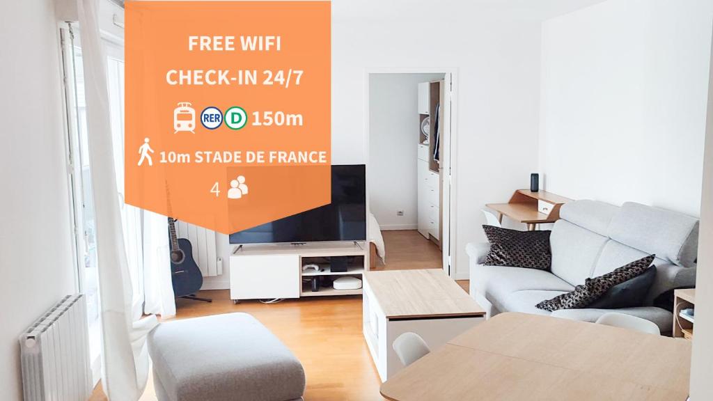 Prox Stade France appart 2P Chaleureux, Saint-Denis