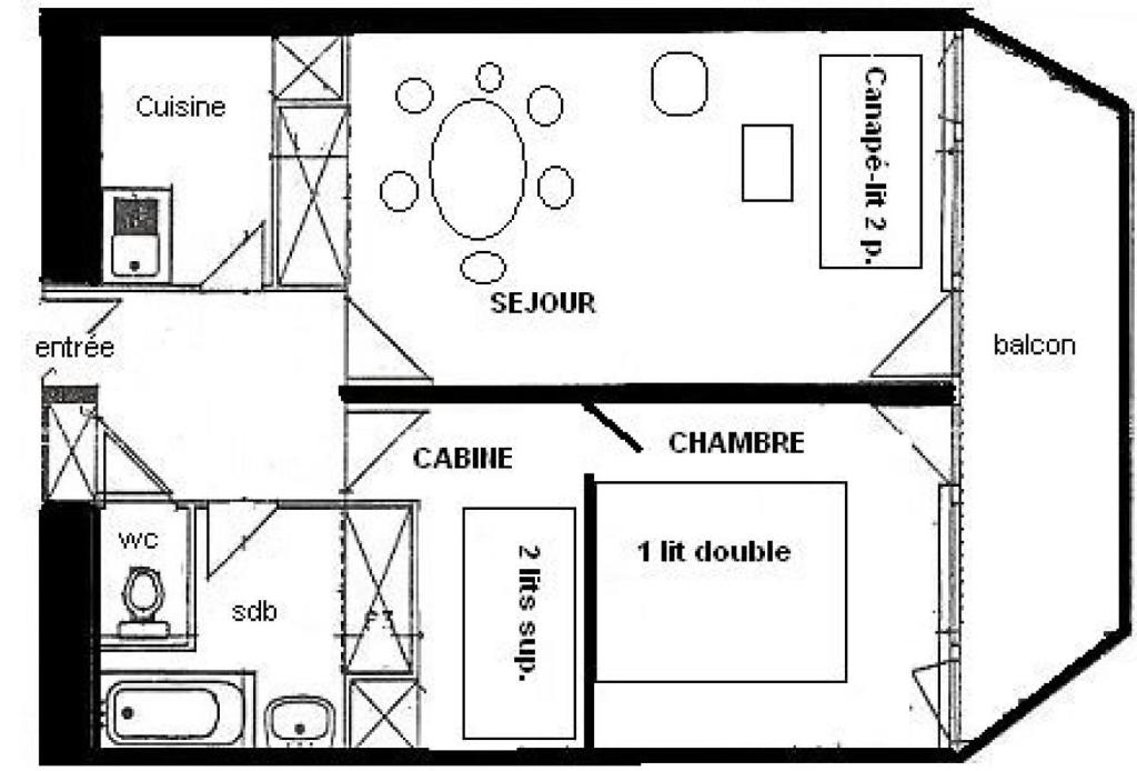 Résidence Le France - 2 Pièces + cabine 6 pers - LE FRANCE - 830FR - PLAGNE CENTRE MAE-1474 - 2