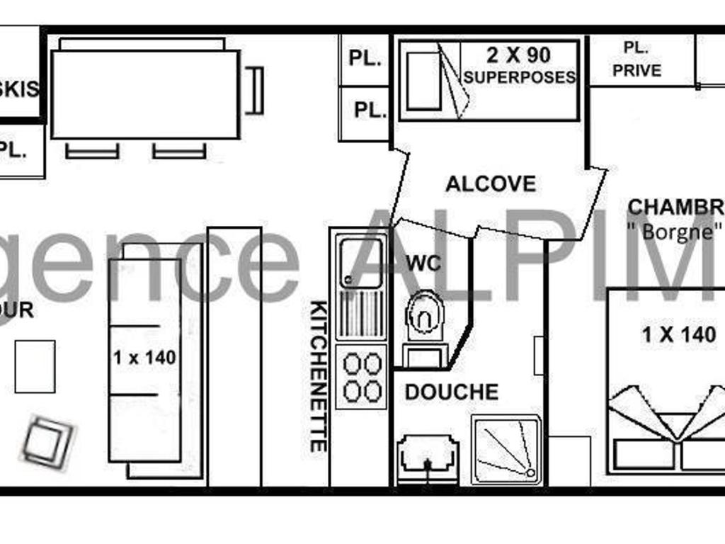 Appartement 2 pièces Les Saisies pour 6 personnes, calme au centre, classé 2 étoiles - 2