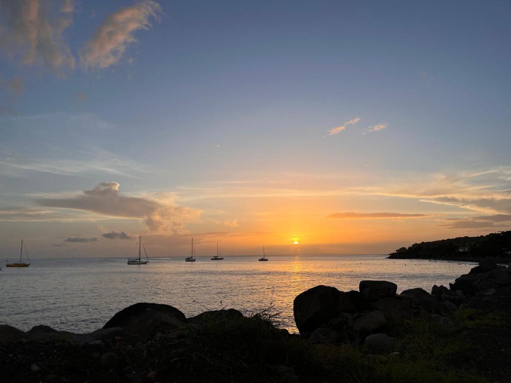 Tropical Golden appart, vue mer et plage à 5 min à pied, Gourbeyre