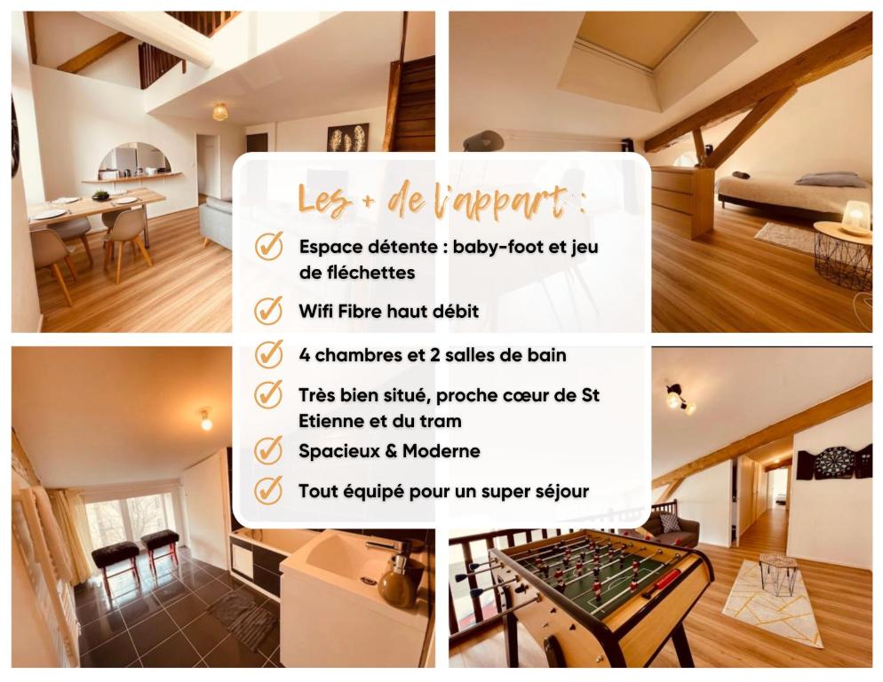 Bel Appart' 4 chambres duplex Durafour - 3