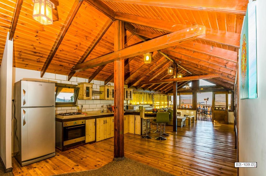 Kitchen, Beautiful Lake View Wooden House in Tiberias