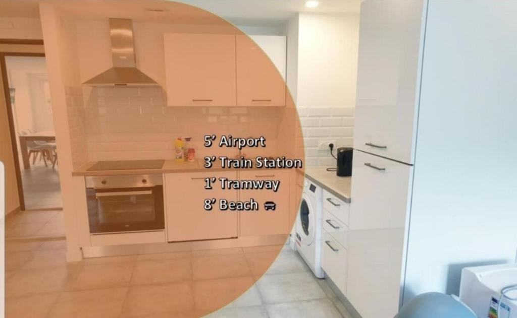 Grand Appartement, 2 ou 3 ou 4 pieces, tramway sur place, proche gare sncf St Augustin 900 metre , aéroport 1200 metre, plage ou Allianz riviera 10 min, palais nikaia 2 min , supermarché sur place, parking possible si disponible ou payant à 1000 metre - 2