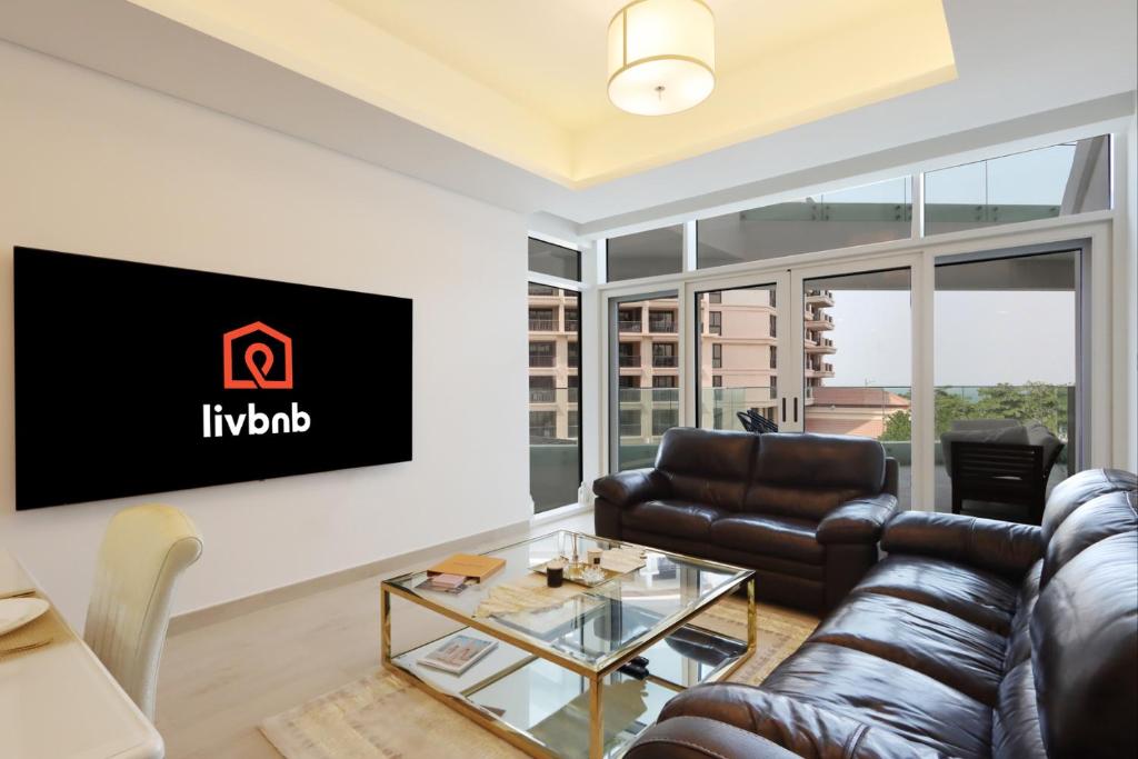 Livbnb-Tranquil 1B Steps to PalmBoardwalk Sea View, Dubaï