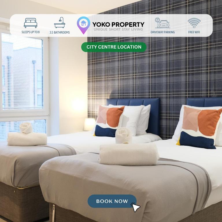 Prime Location - 4 Bedroom 3 Bathroom House - Sleeps up to 8 - Free Parking, Fast Wifi, Balcony, Smart TV and Private Garden by Yoko Property, Milton Keynes