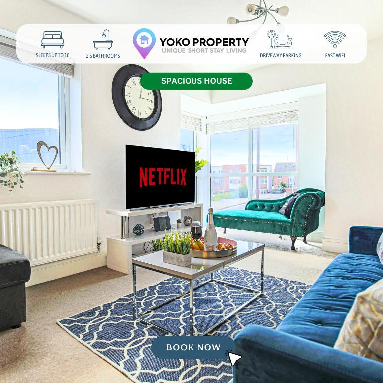 Spacious House - Close to City Centre - Free Parking, Fast Wifi, Smart TVs with Netflix by Yoko Property, Milton Keynes
