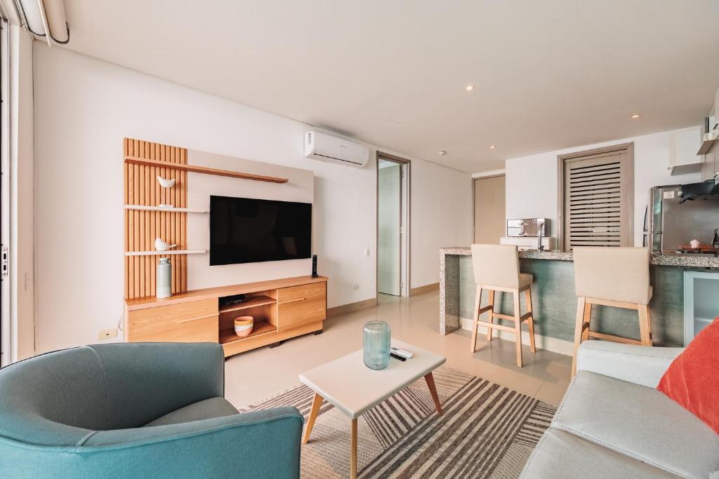 Magnífico apto de 1 habitación con vista inmejorable al mar en Bocagrande - 2