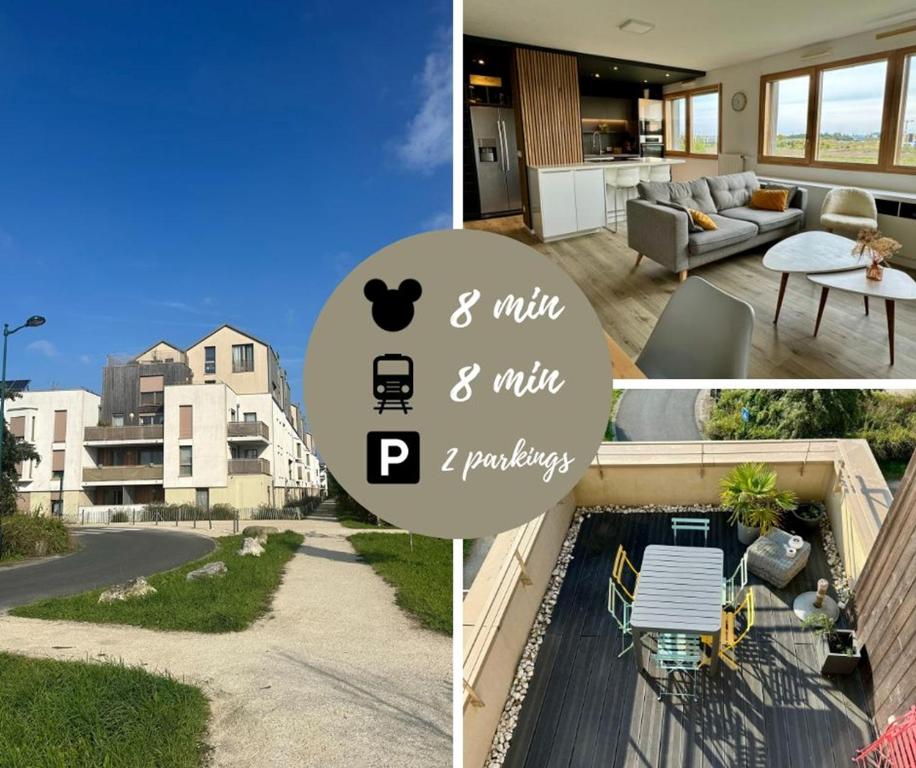 Duplex vue Disneyland , 3 chambres, 2 parkings, Montévrain