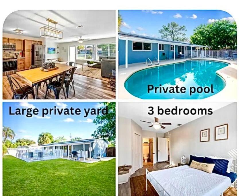 Seabreeze escape, Entire House, 3br,2bath, Private Yard, HEATED Saltwater Pool, Pompano Beach-Fort Lauderdale, sleeps 8, Pompano Beach