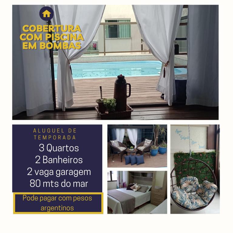 Cobertura com piscina a 80 mt da praia de Bombas, Bombinhas