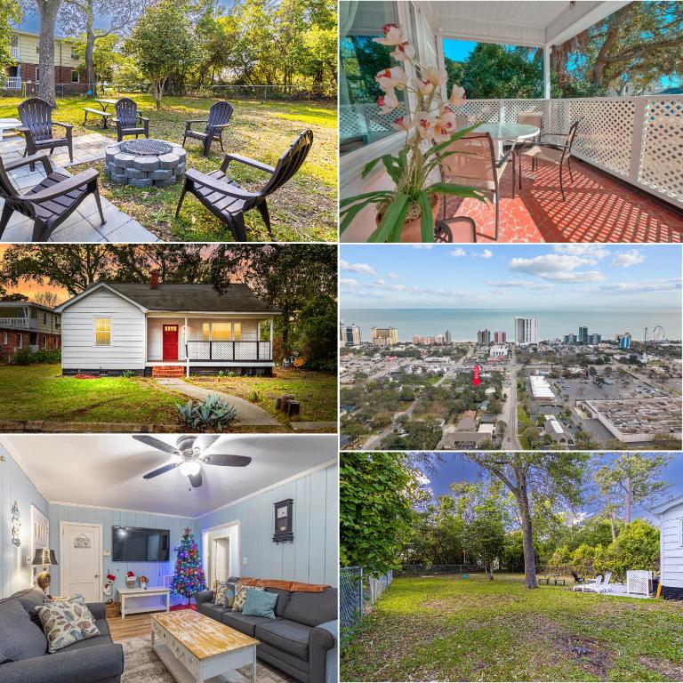 Beachy Central, Near Beach, 2 King Beds, Crib, Huge Private Yard, Patio, Porch, BBQ, & Firepit, Myrtle Beach