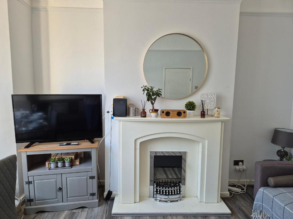 House next to Anfield Stadium, Goodison Park, Liverpool