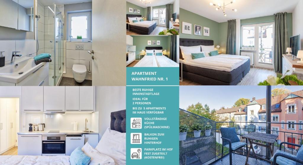 Apt Wahnfried Nr1 - Cityapartment mit Küche, Duschbad, Balkon, Parkplatz - zentral aber ruhig, Bayreuth