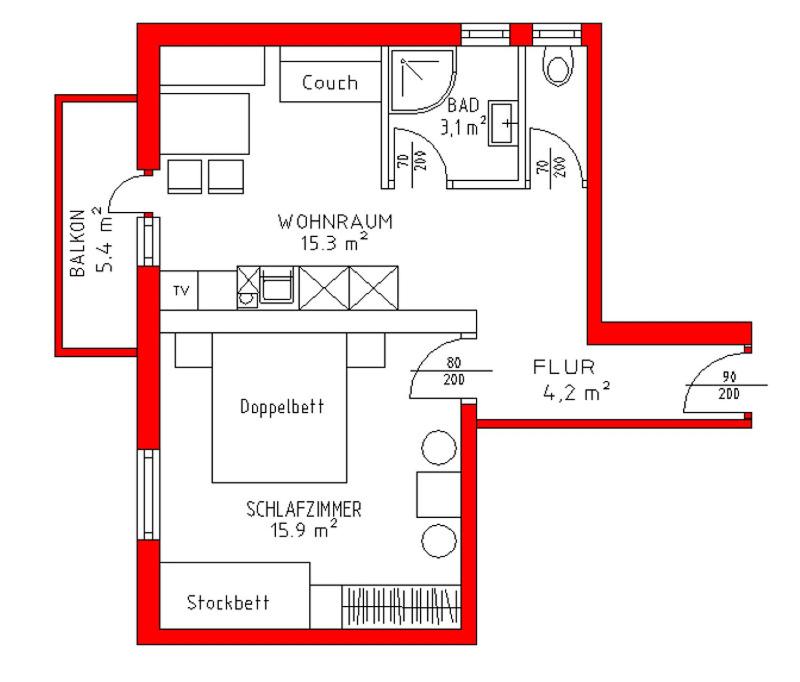Ferienwohnung mit eigenem Balkon, Leogang