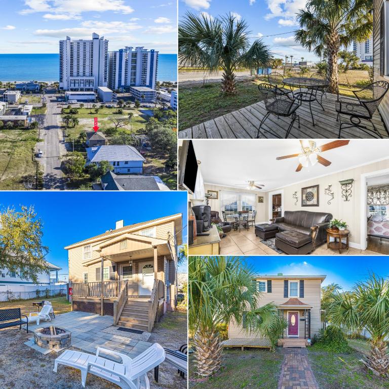 Dazzling Centrally Located Ocean View w 2 Kings, Huge Private Yard, 2 Decks, Firepit, BBQ, Myrtle Beach