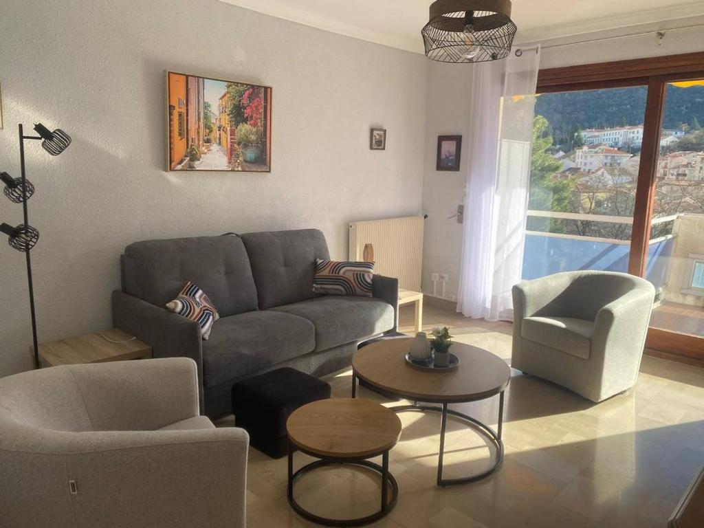 F2 avec parking, terrasse & wifi à Amélie-les-Bains, animaux acceptés - 1