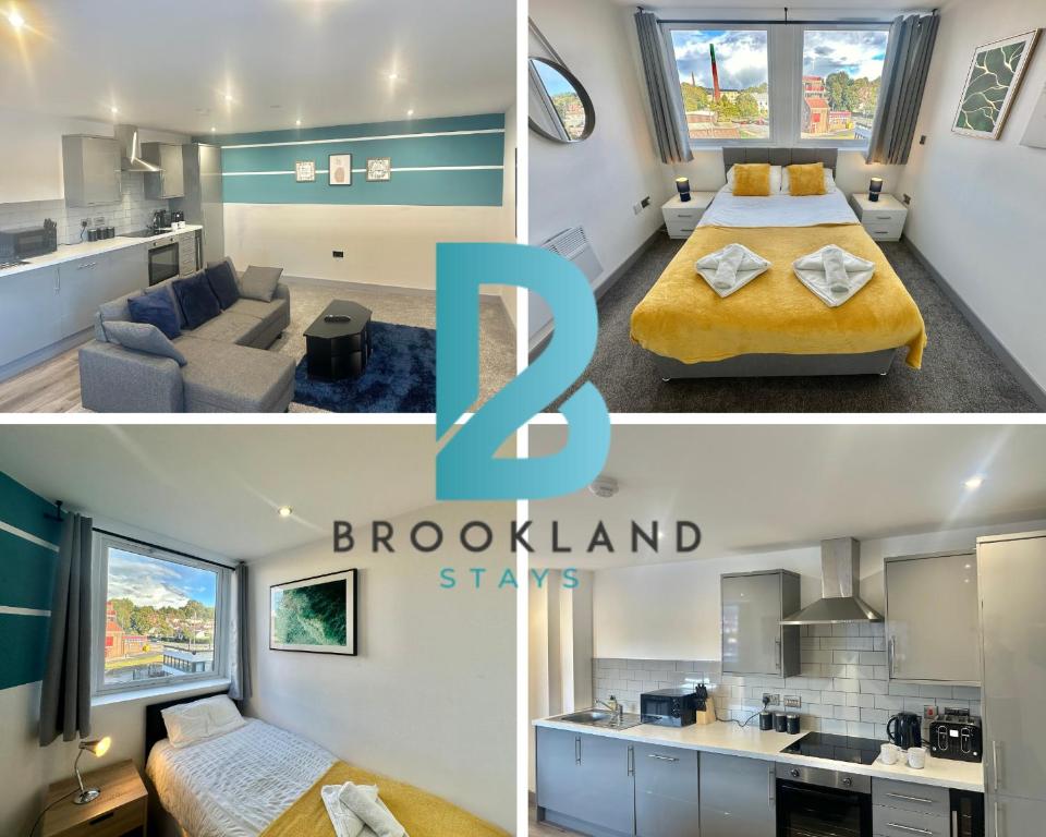 Two Bedroom Flat by Brookland Stays Serviced Accommodation Short Lets Leeds with Free WiFi, Leeds