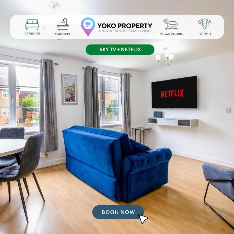 Clover Apartment - Sleeps 5 - Free Parking, Self-Check-In, Fast Wifi and Sky TV by Yoko Property, Northampton