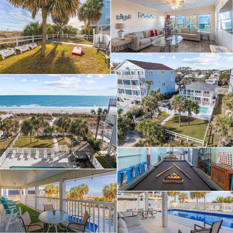 Lavish Accessible, On Ocean, 4 King Beds, Huge Private Pool, Yard, Spa, Patio, BBQ, & Game Tables, Myrtle Beach