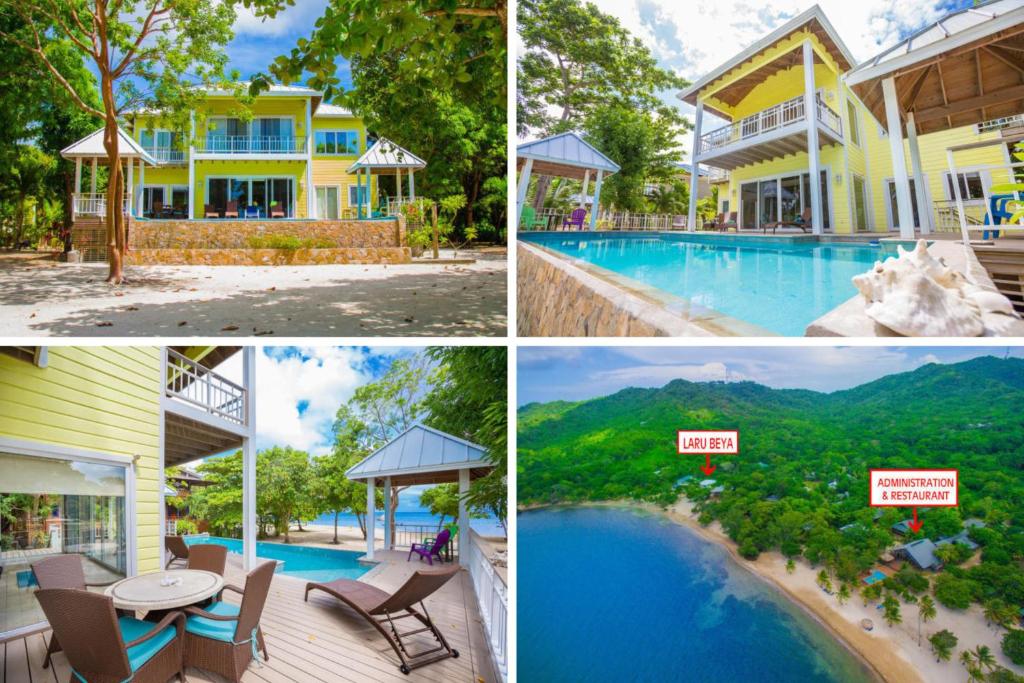 Updated Beachfront Paradise Infinity Pool Roatan 전경