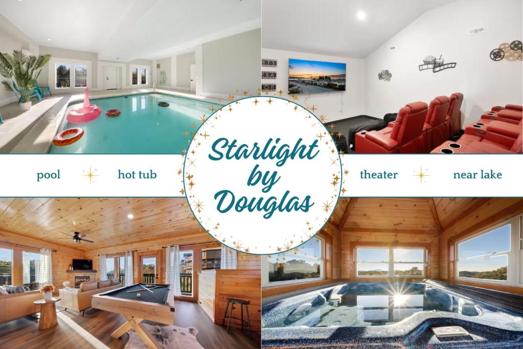 Starlight By Douglas Mtn View Cabin with Indoor Pool, Theater Rm, Near Lake, Sevierville