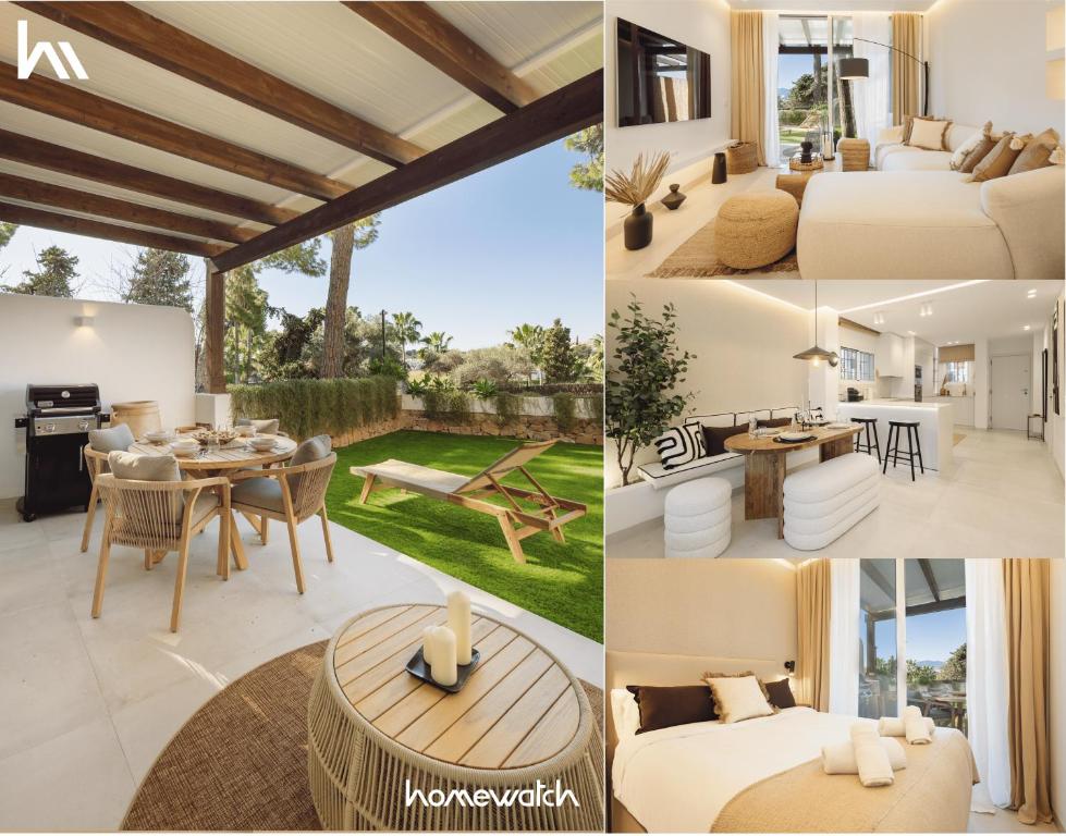Modern first floor apartment, with private terrace garden and barbecue, in first line of Aloha Golf, in Nueva Andalucía, Marbella
