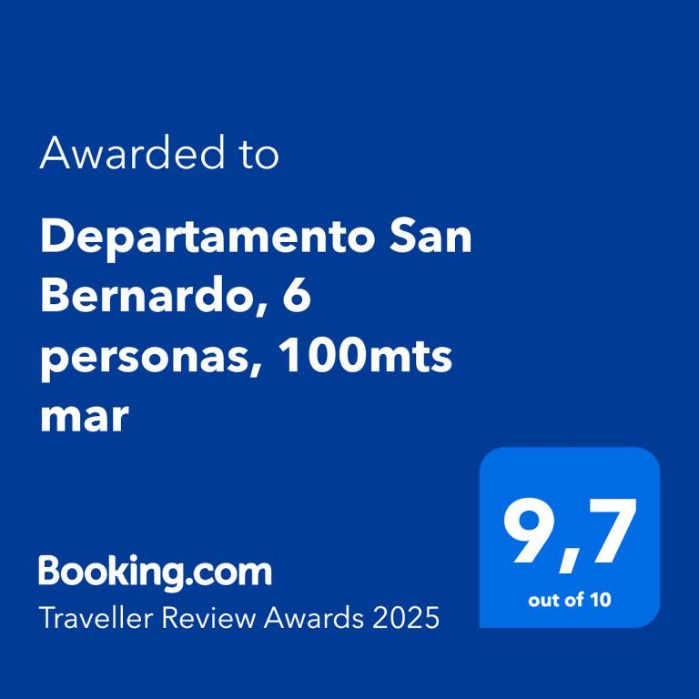 Departamento San Bernardo, 6 personas, 100mts mar - 2