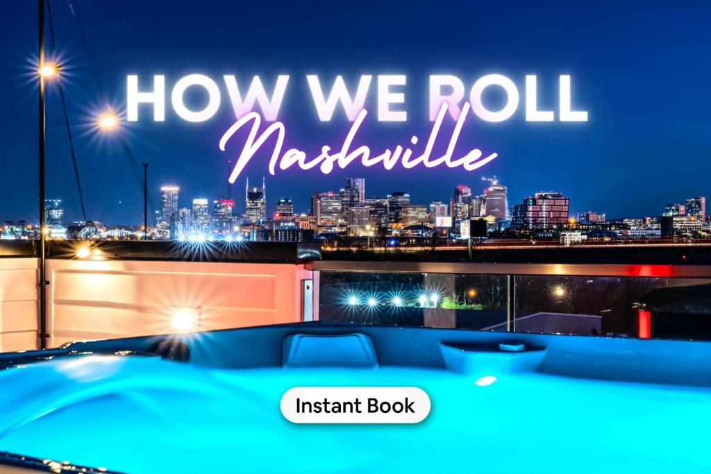 New How We Roll Rooftop - Hot Tub with Views - 13 Beds, Nashville