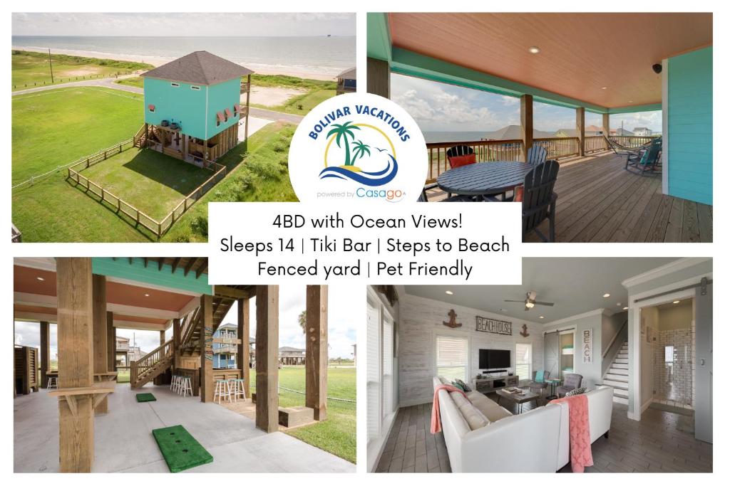 Nautibeach Views from Multiple Decks, Sleeps 14, Port Bolivar