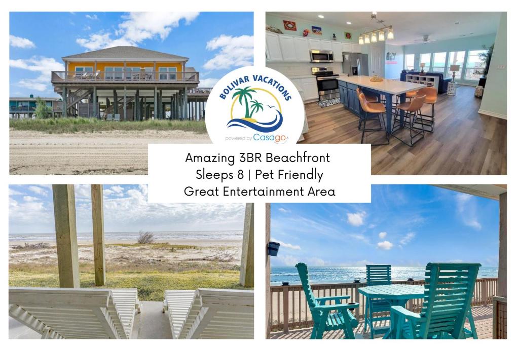 SeaDreams! 3BR Beachfront w Gorgeous Views and Steps to Sand, Gilchrist