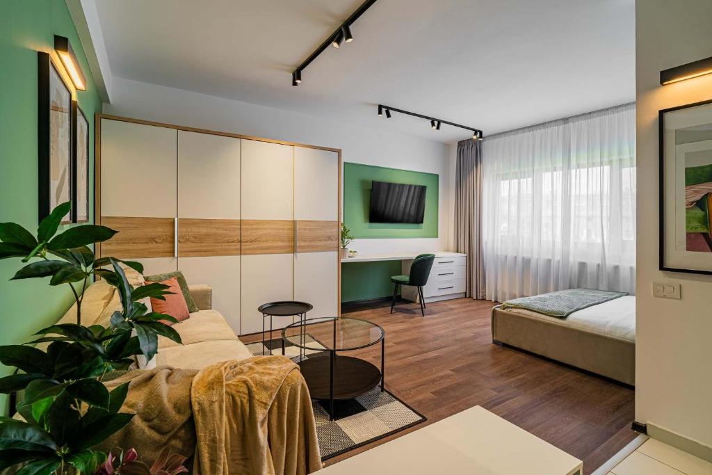 Cismigiu Park Studio - Fresh & Serene Flat with Light-Filled Interiors, Bukurešť