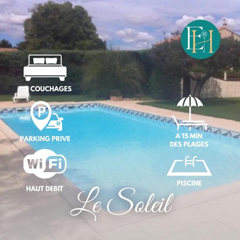 Le Soleil - Résidence avec piscine et parking - 15 min des plages, Marsillargues