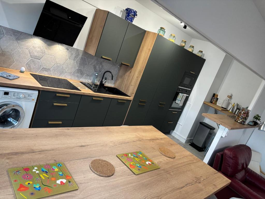 BedinReims elegant green bottle quiet and close to center free parking and wifi free ideal 5 à 9 Adultes - 4