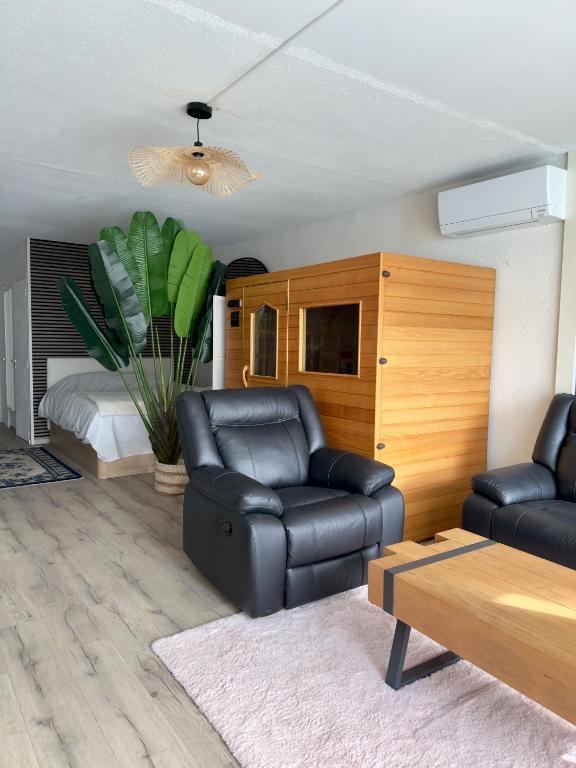 Luxuria - Heliopolis C - Sauna infrarouge - Clim - Parking - Village naturiste - Vue mer - Histoire de clés - 5