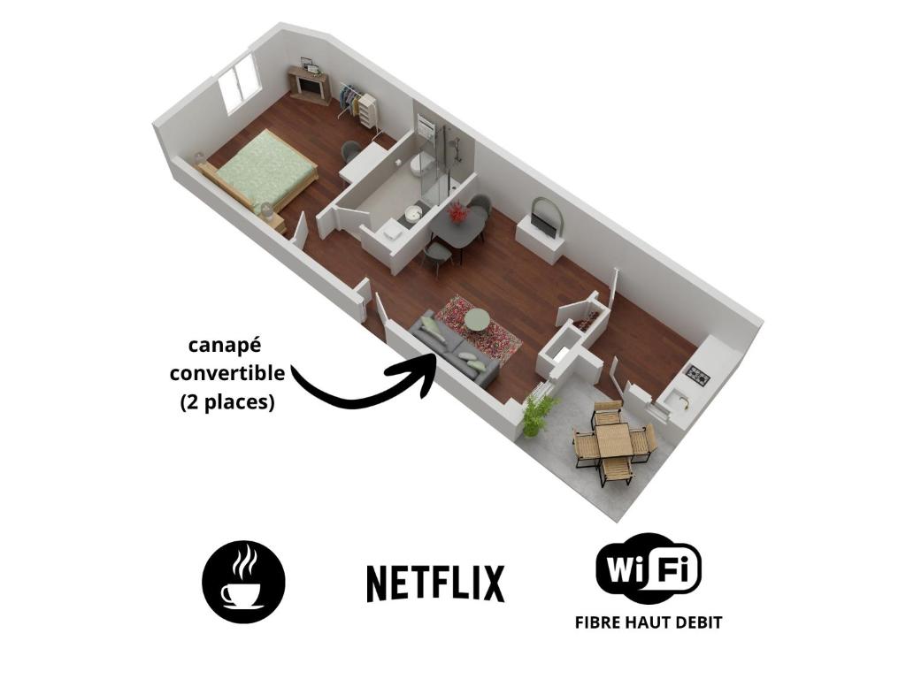 Appartement cosy avec terrasse, accès gare Dijon à pied - 2