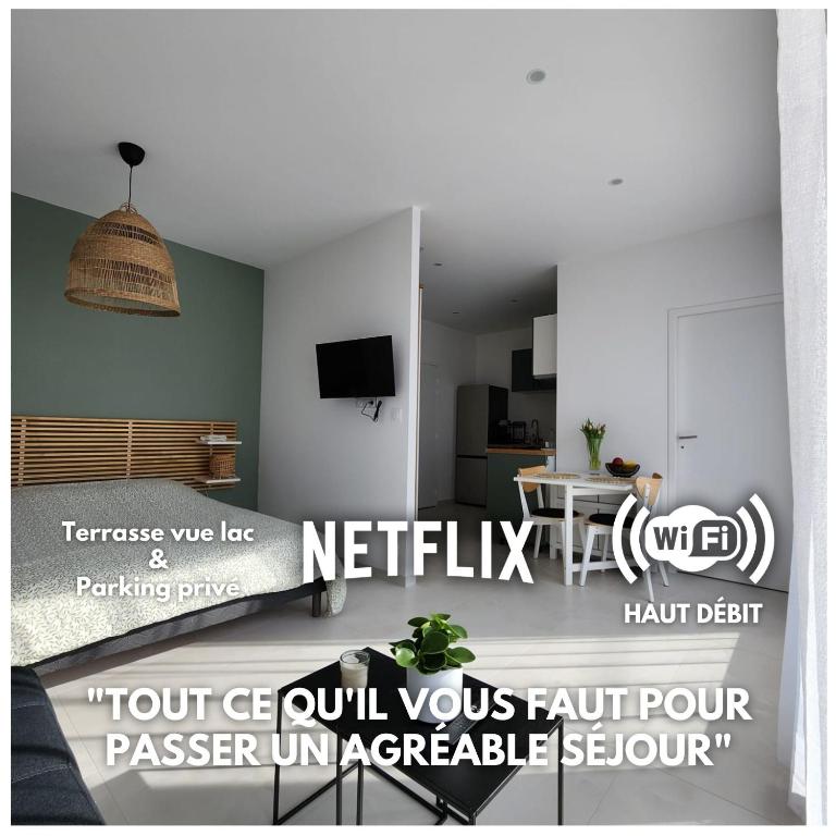 Studio lumineux avec grande terrasse et vue lac, Parking privé - 2