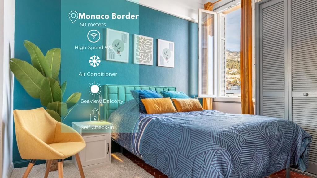 Monaco Seaview Border - 1bdr flat - 2beds - 4 guests, Beausoleil