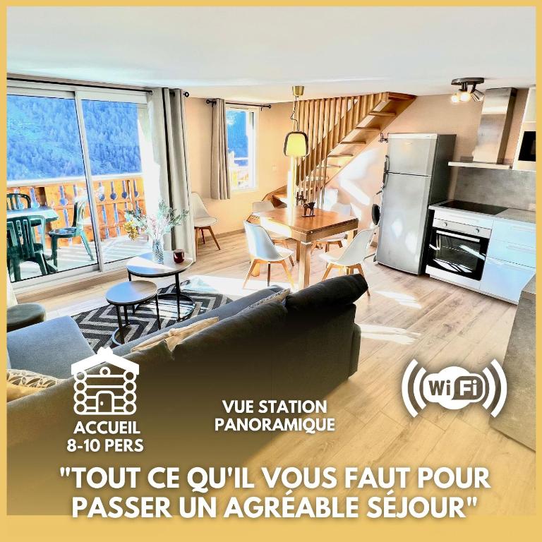 Cosy 8-10pers vue montagne Isola 2000, Isola