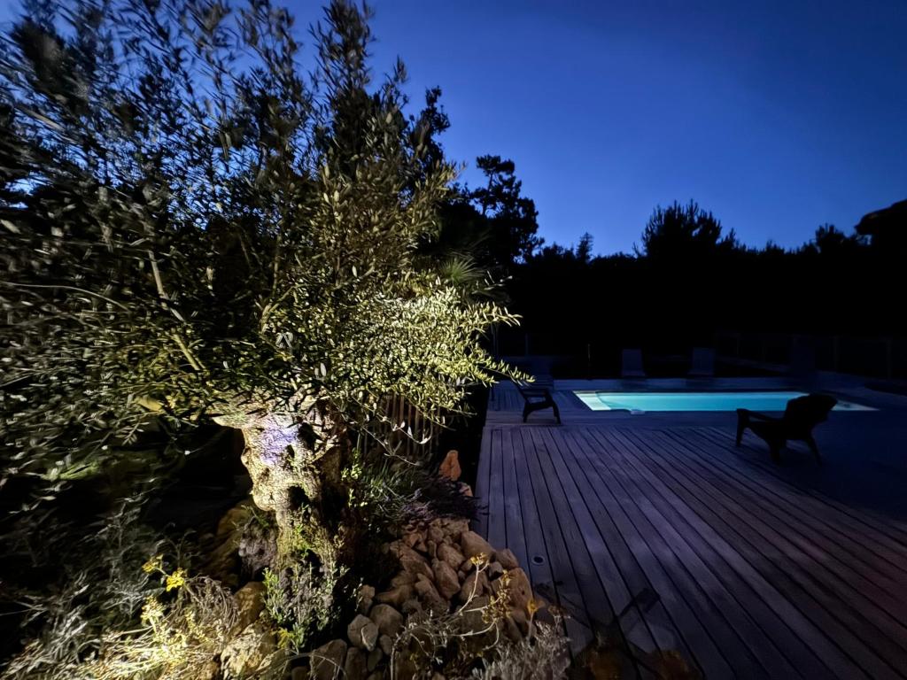 Dépendance avec piscine et spa partagés - plage 130 m - 2