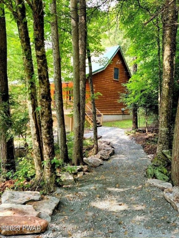 Waterfront Secluded Log Cabin, Beach Lake