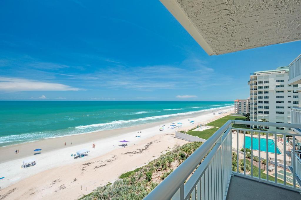 Large oceanfront balcony with pool & beach access located on the no-drive beach!, New Smyrna Beach