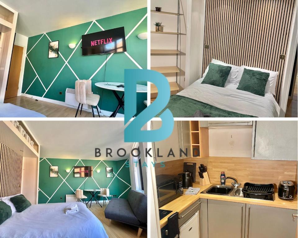 Studio Flat by Brookland Stays Serviced Accommodation Short Lets Leeds with Free WiFi, Leeds