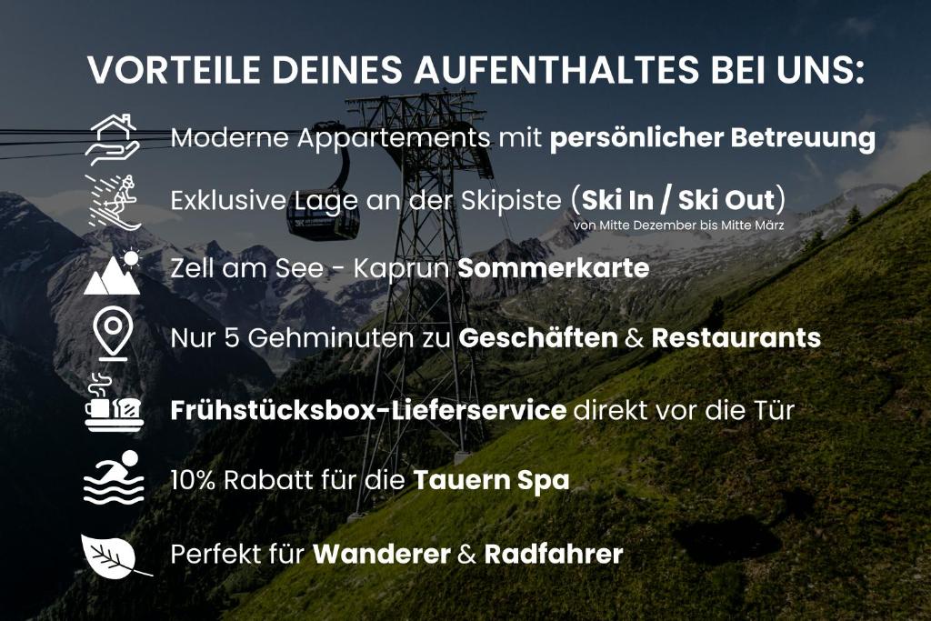 Appartement Bergfried Kaprun, Ski-in Ski-out, Sommerkarte und Panoramablick - 3